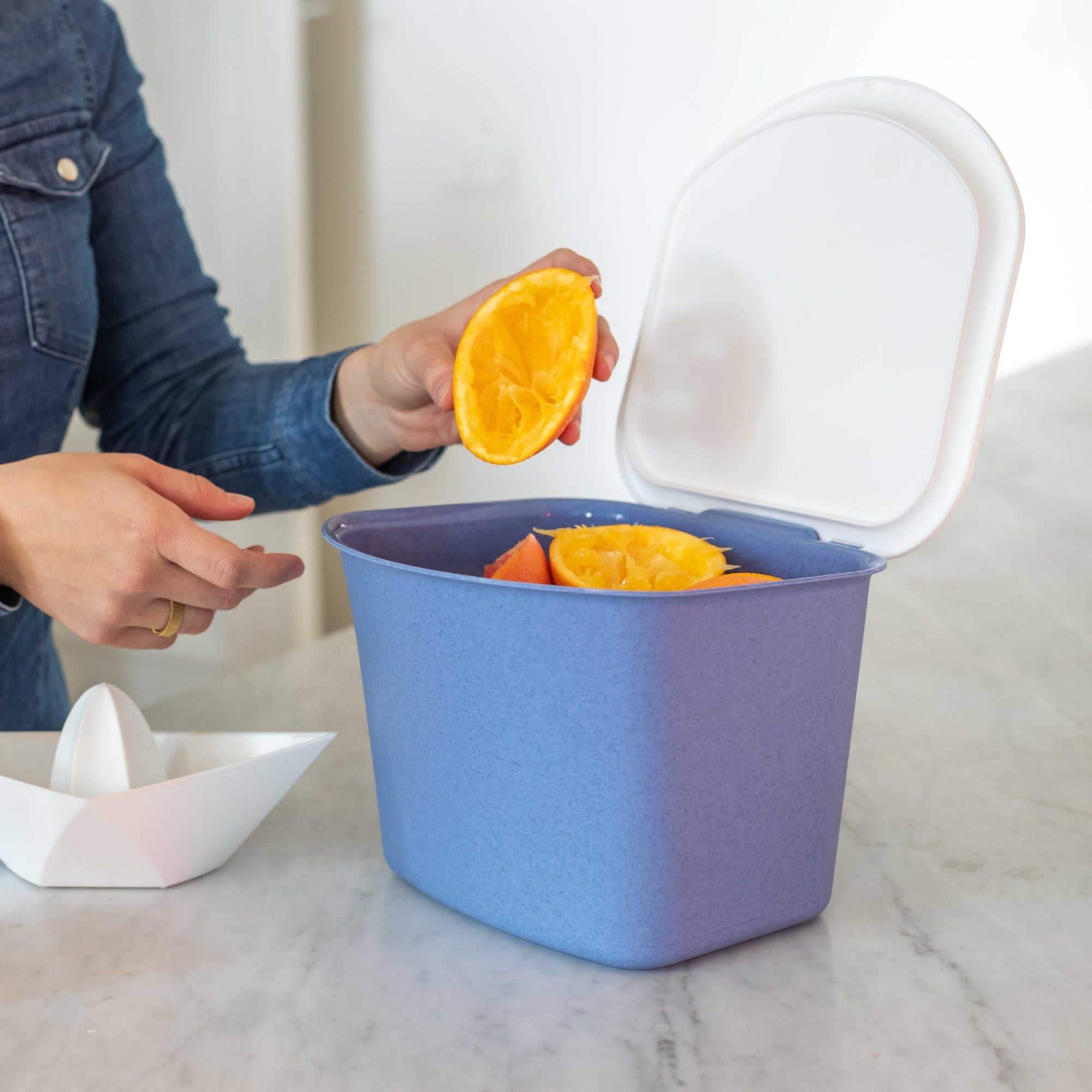 Koziol BIBO Waste Bin Organic Blue