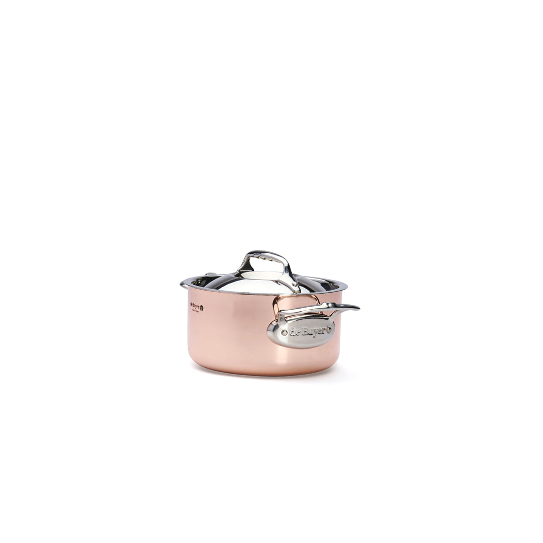 De Buyer Prima Matera 16cm Stewpan with Lid | Steel Handle