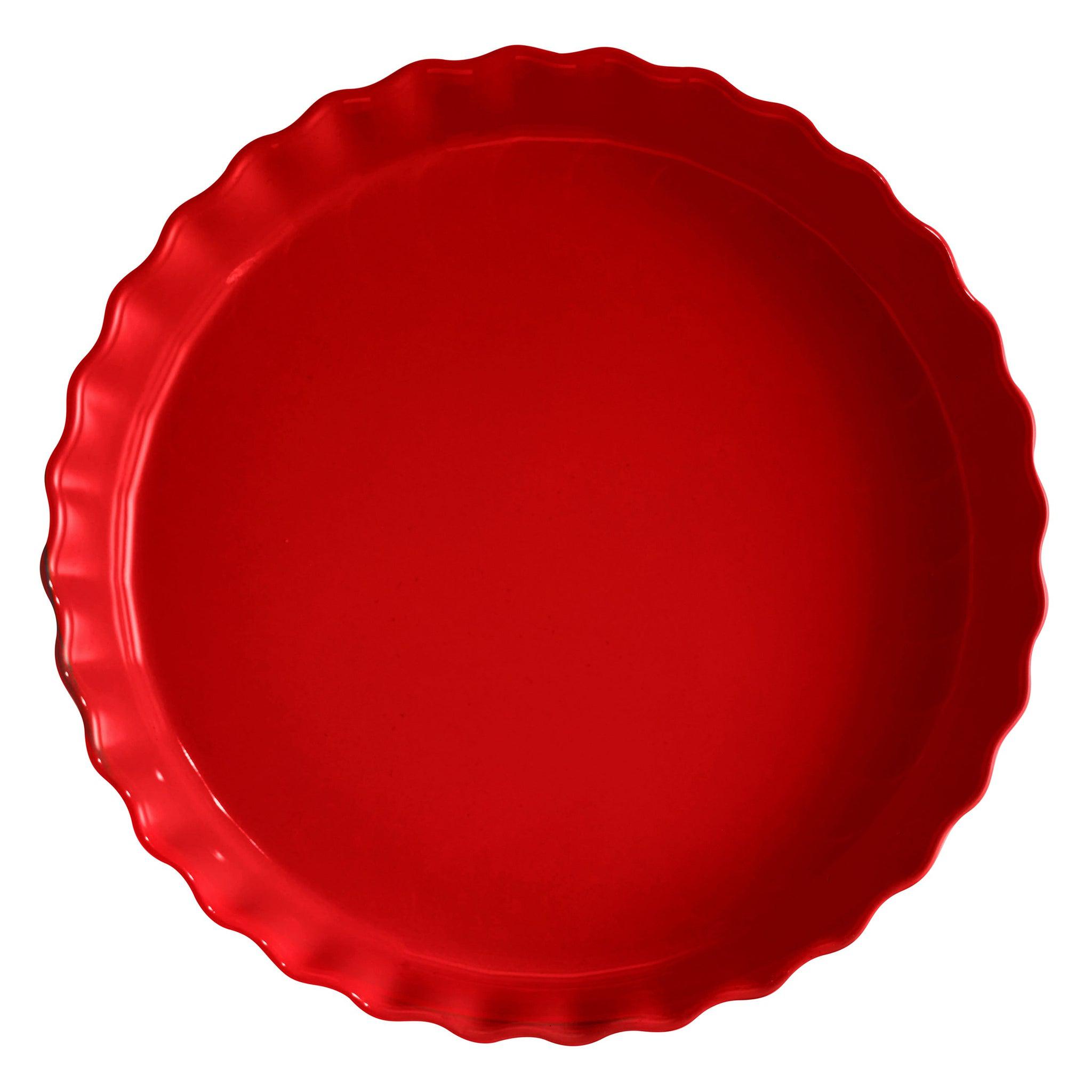 Emile Henry Deep Flan Dish In Burgundy 32cm