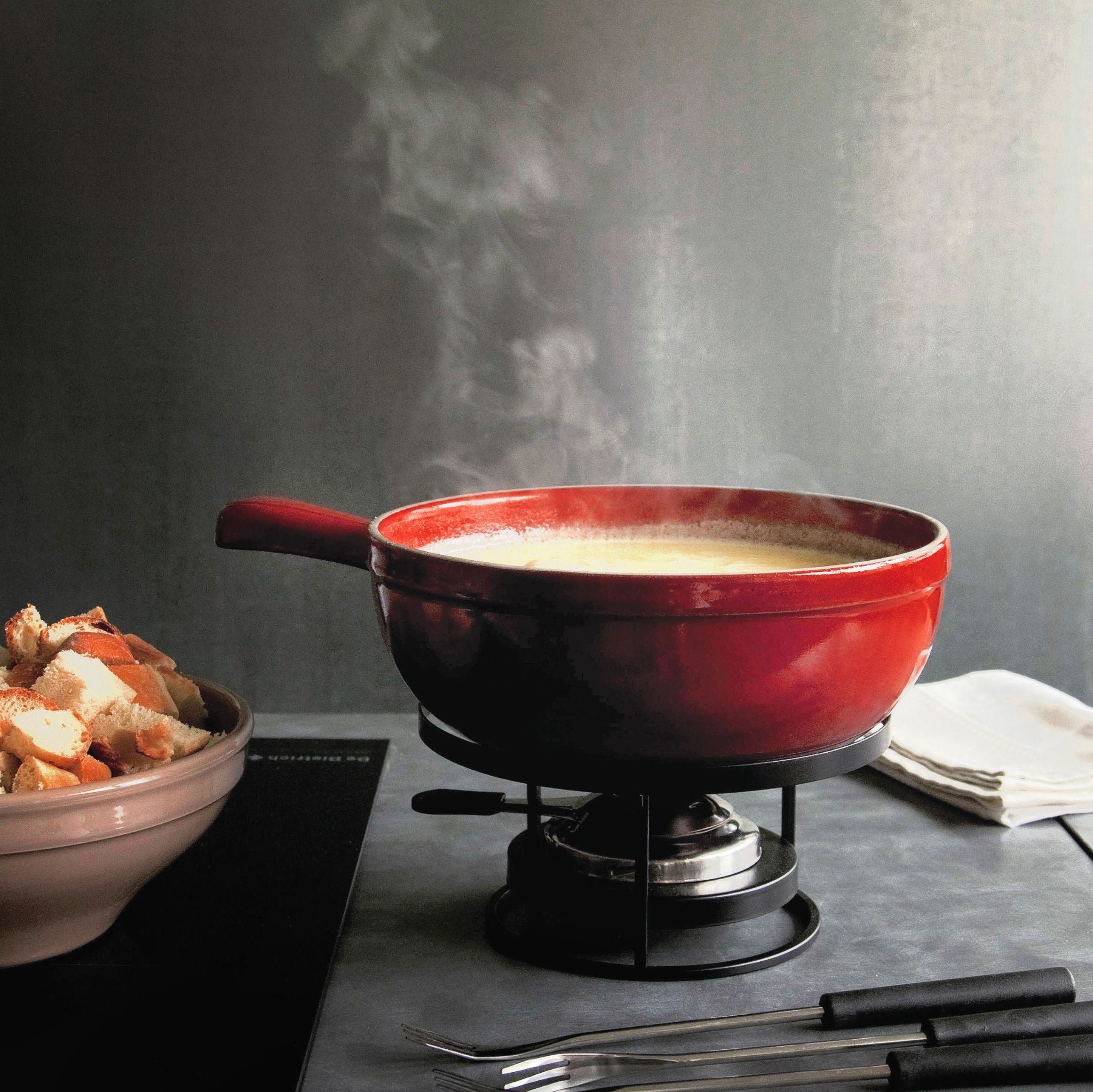 Emile Henry Fondue Set Burgundy 35.5cm dia.