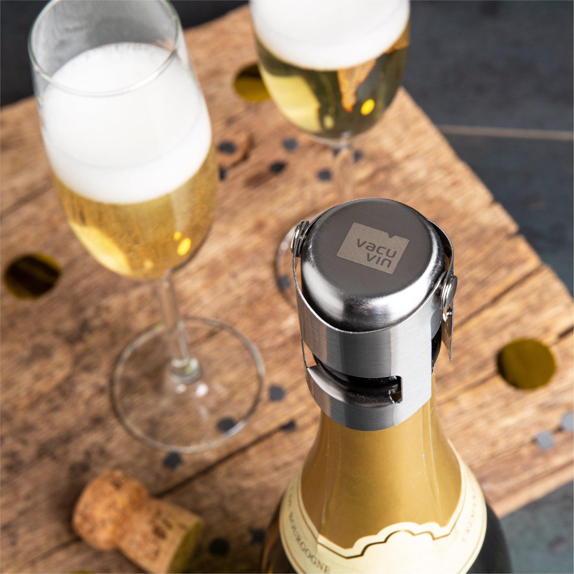 Vacu Vin Champagne Stopper - Stainless Steel