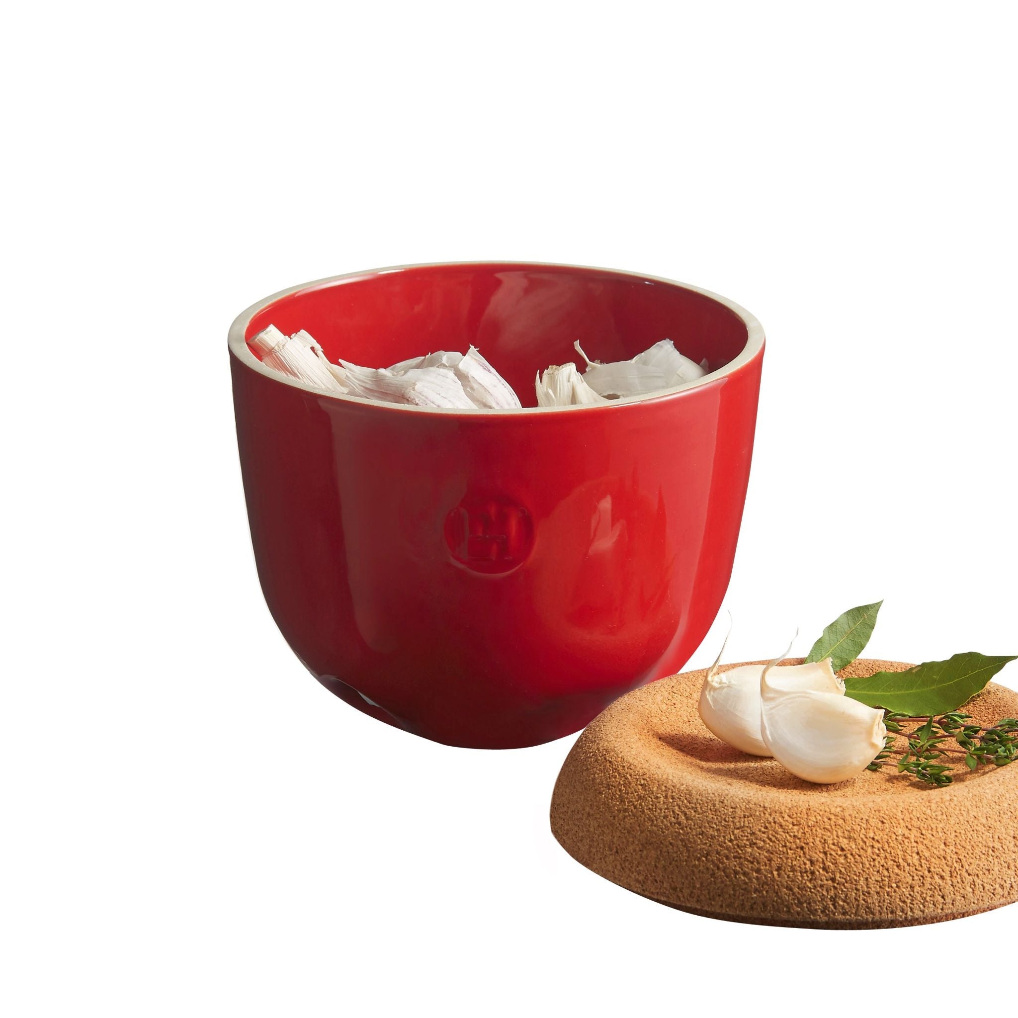 Emile Henry Garlic Pot Burgundy 14.6cm dia. - Simmer and Slice