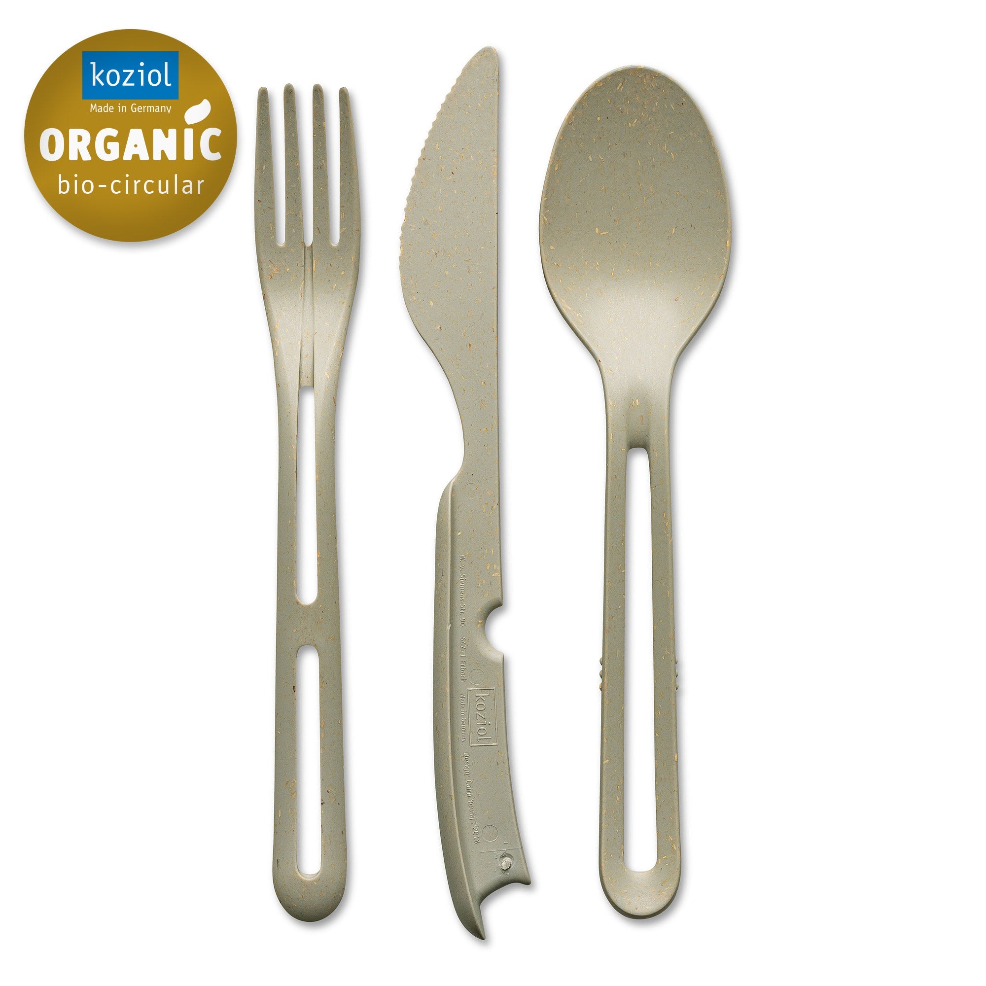 Koziol Klikk Cutlery 3pc Set - Nature Desert Sand - Simmer and Slice