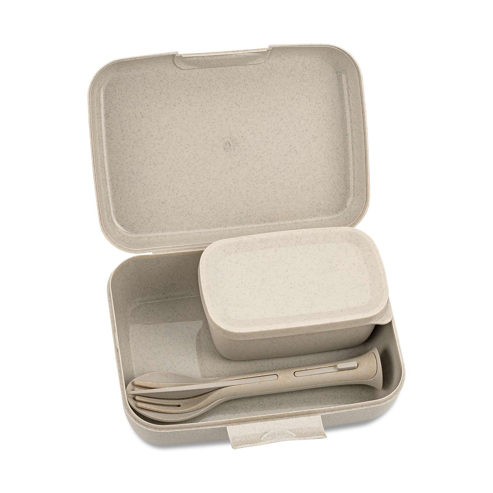 Koziol Lunch Box Set + Cutlery Set - Nature Desert Sand - Simmer and Slice