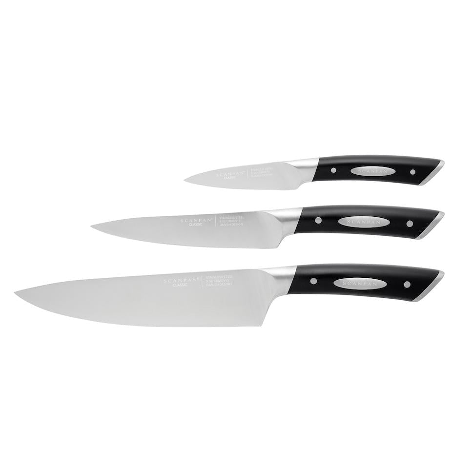 SCANPAN Classic Knives 3pc Chef Set - Simmer and Slice