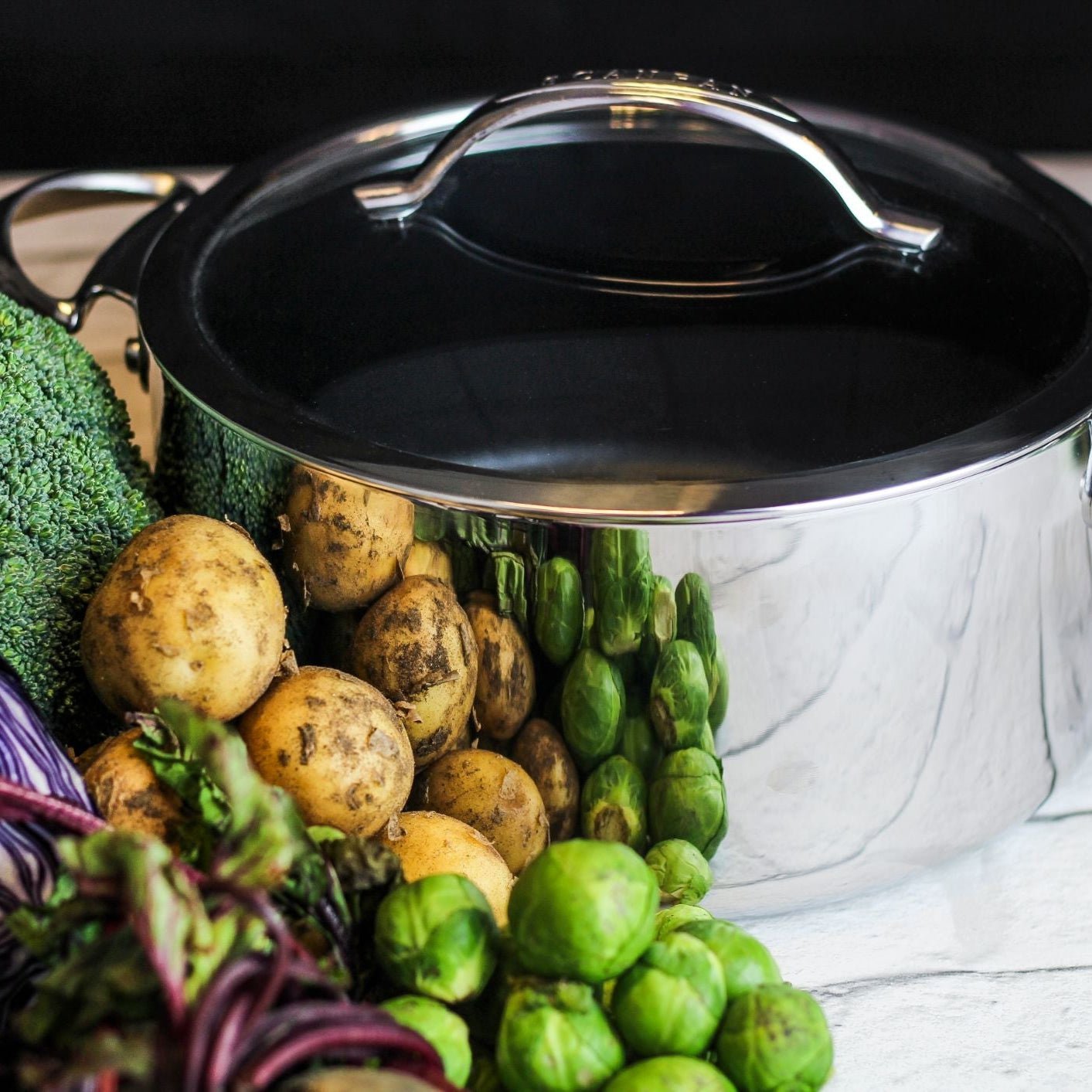 SCANPAN HaptIQ Dutch Oven With Lid 26cm - Simmer and Slice