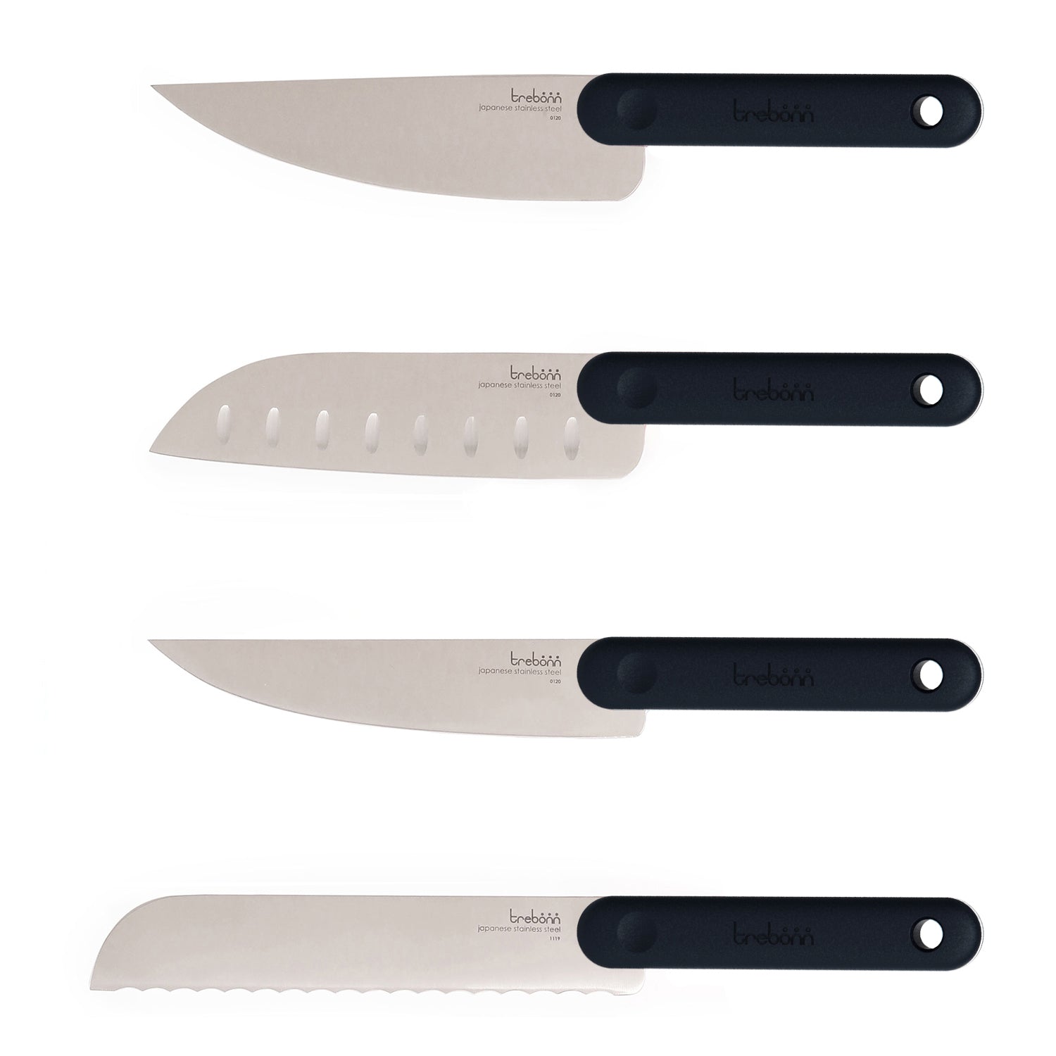 Trebonn Knife Set - 4 Piece (Black Edition) - Simmer and Slice