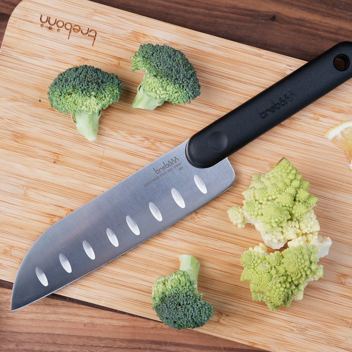 Trebonn Santoku Knife - Black Edition - Simmer and Slice