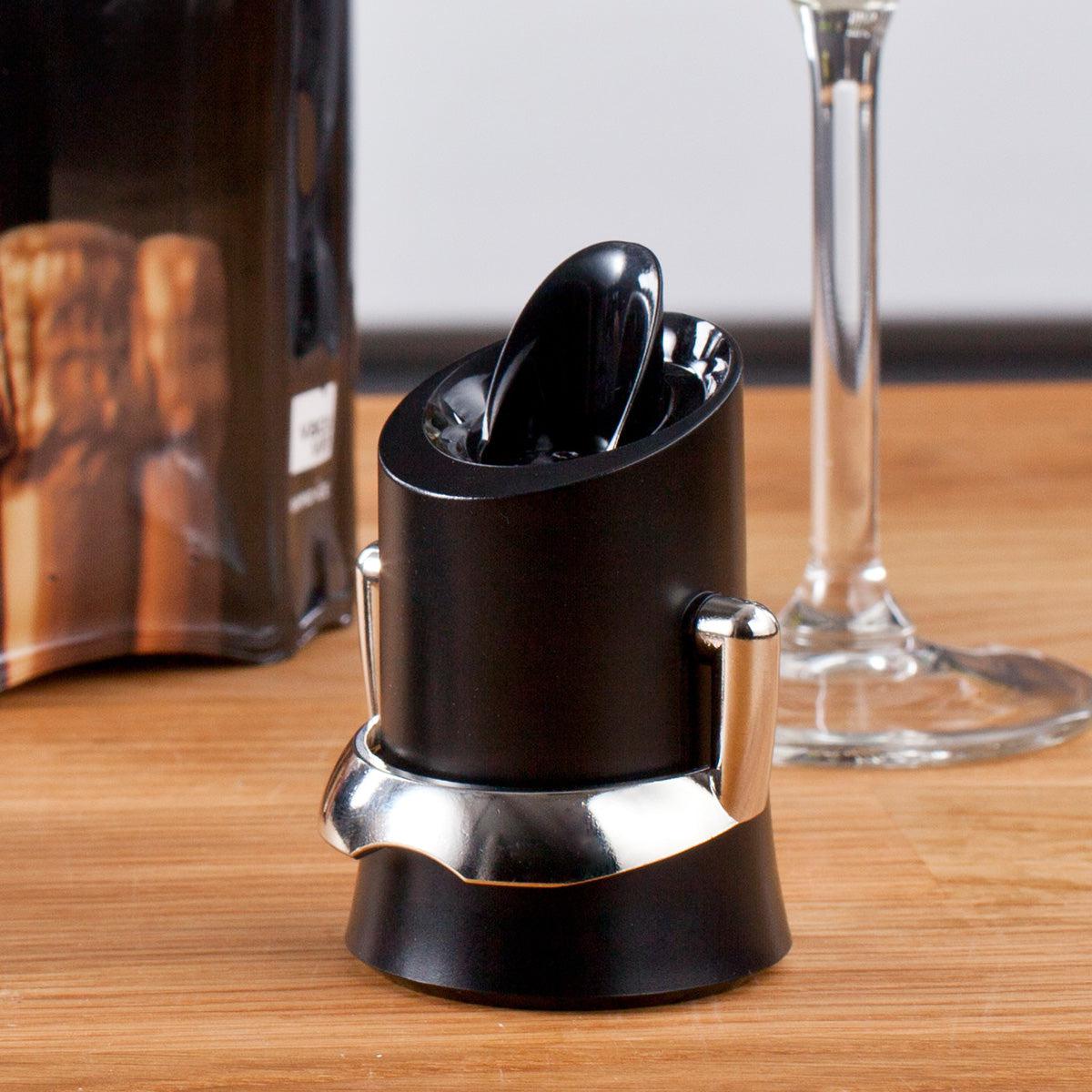 Vacu Vin Champagne Saver & Server - Black - Simmer and Slice