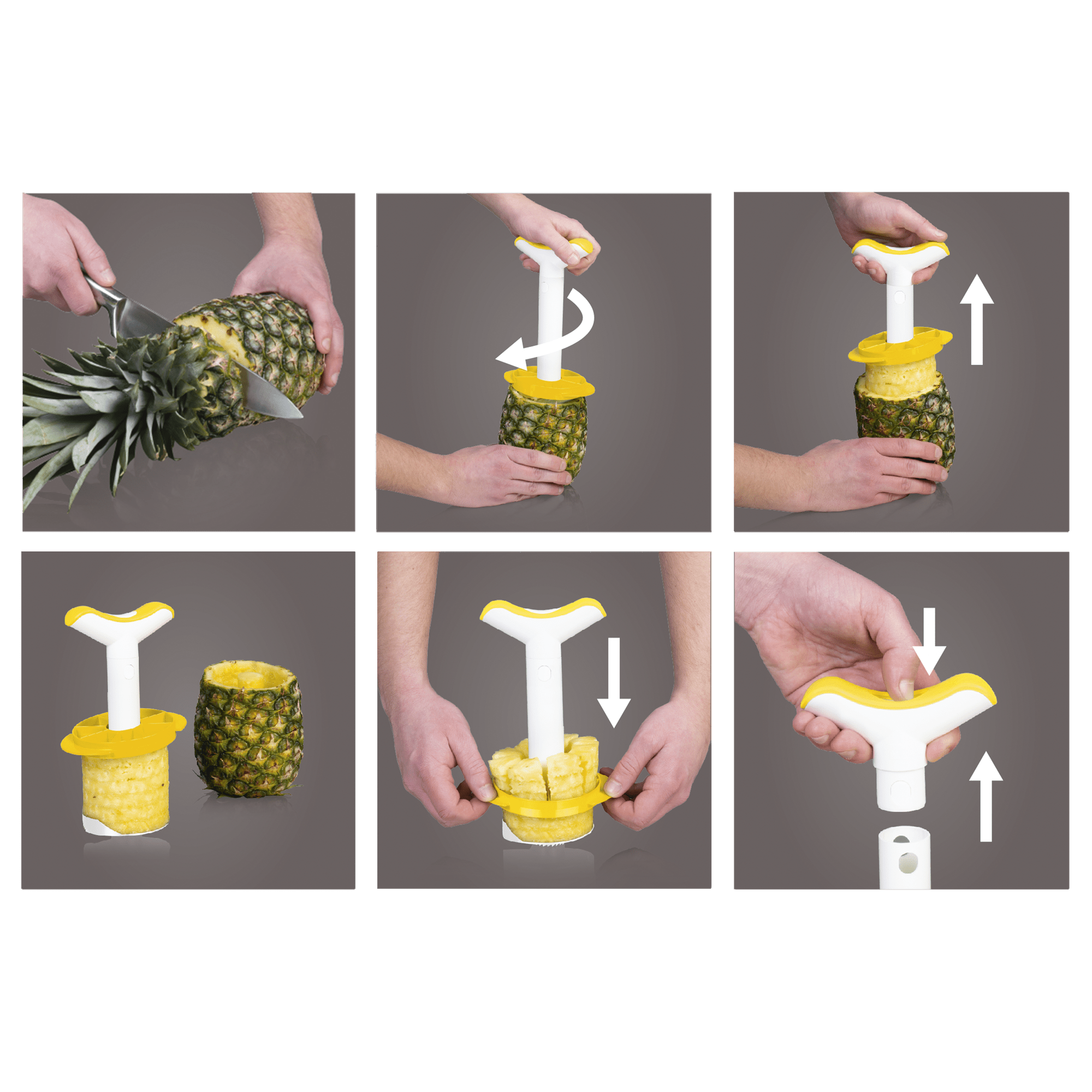 Vacu Vin Pineapple Slicer & Wedger - White/Yellow - Simmer and Slice