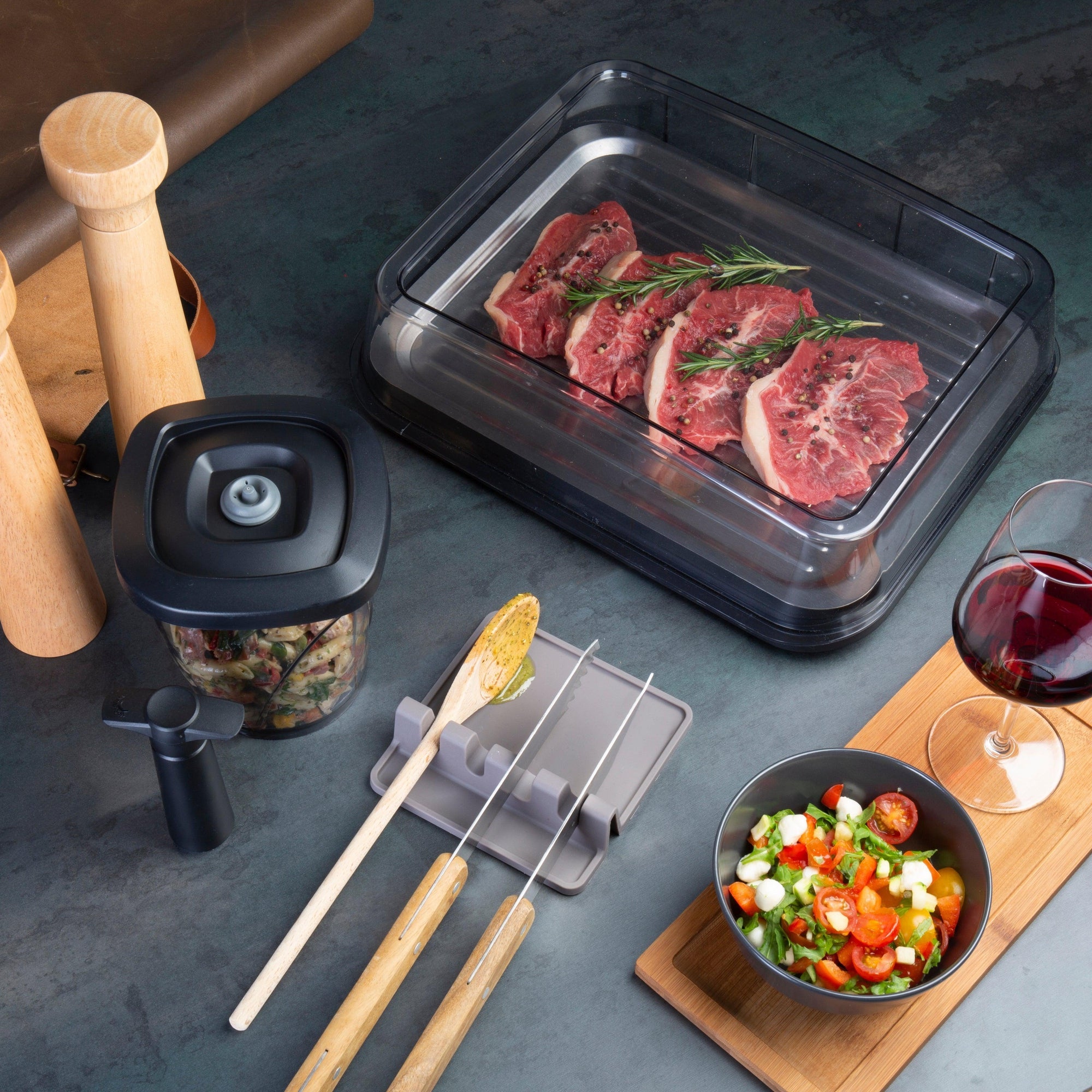 Vacu Vin Utensil Rest - Grey - Simmer and Slice