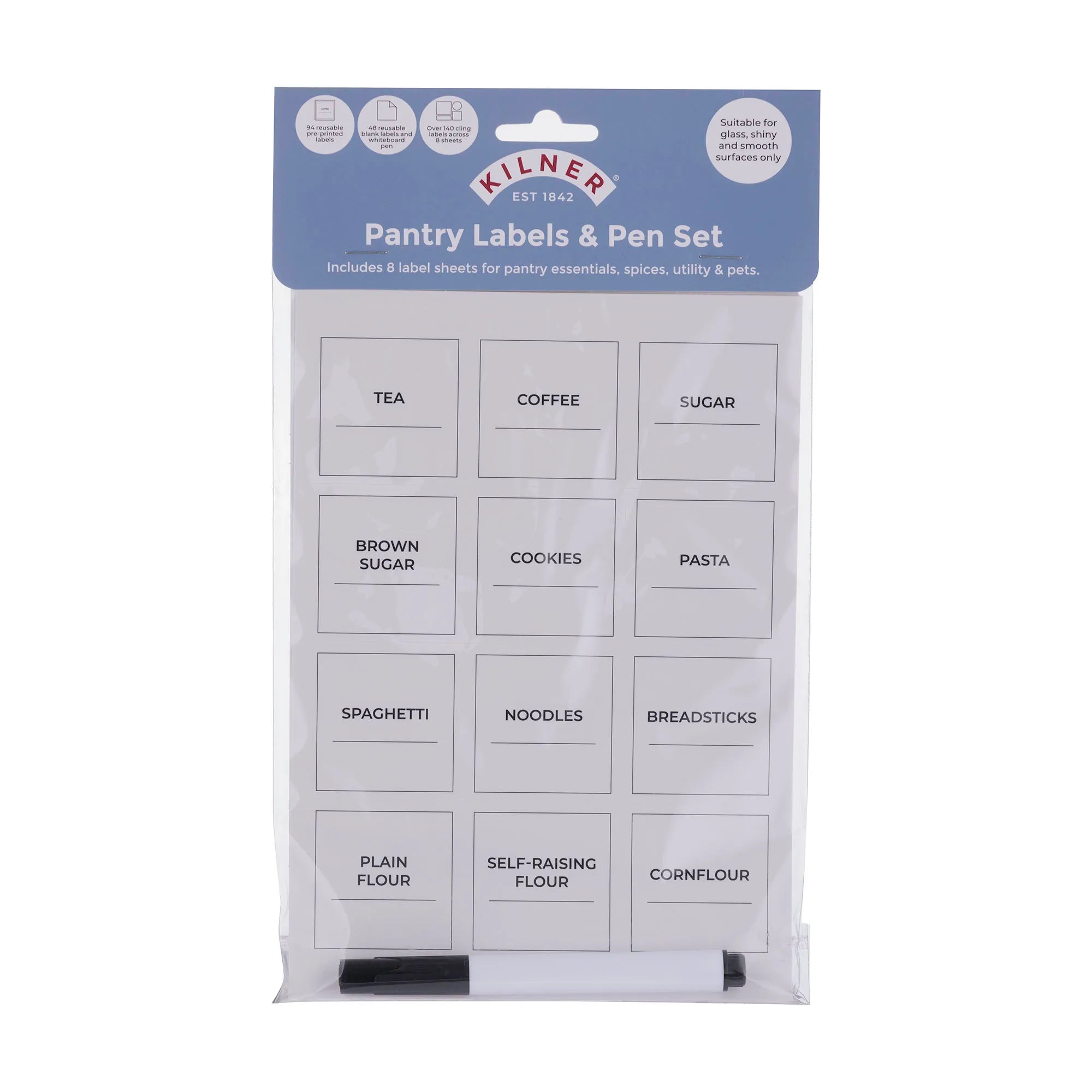 Kilner Set Of 8 Pantry Labels With Pen