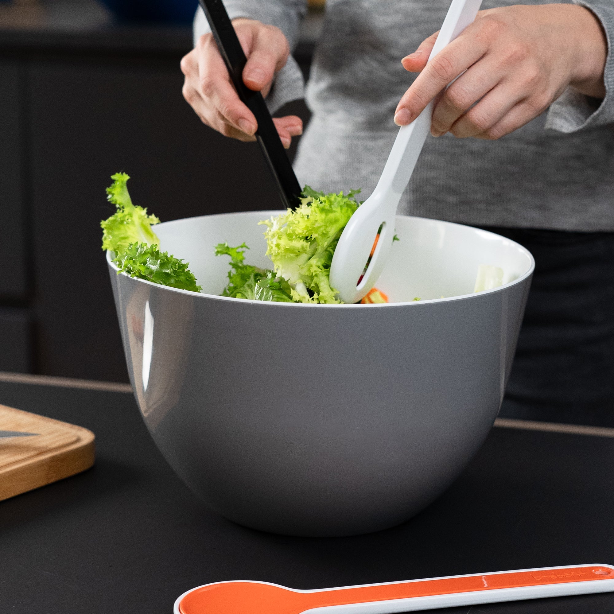 Trebonn Pile 28cm Stackable Bowl - Grey