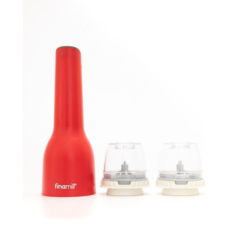 FinaMill 3pc Rechargeable USB Spice Grinder - Sangria Red