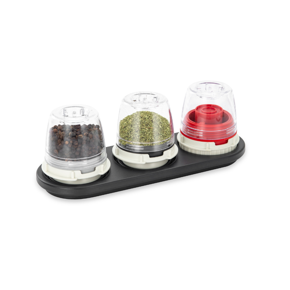 FinaMill Stackable Trio Tray - Black