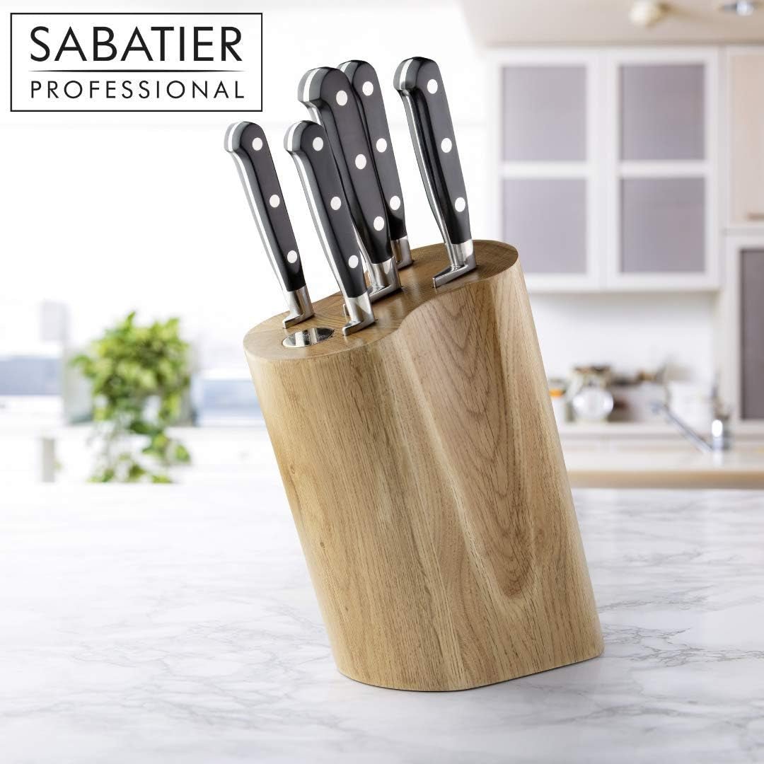 5pc Sabatier Upright Block Oak - Simmer and Slice