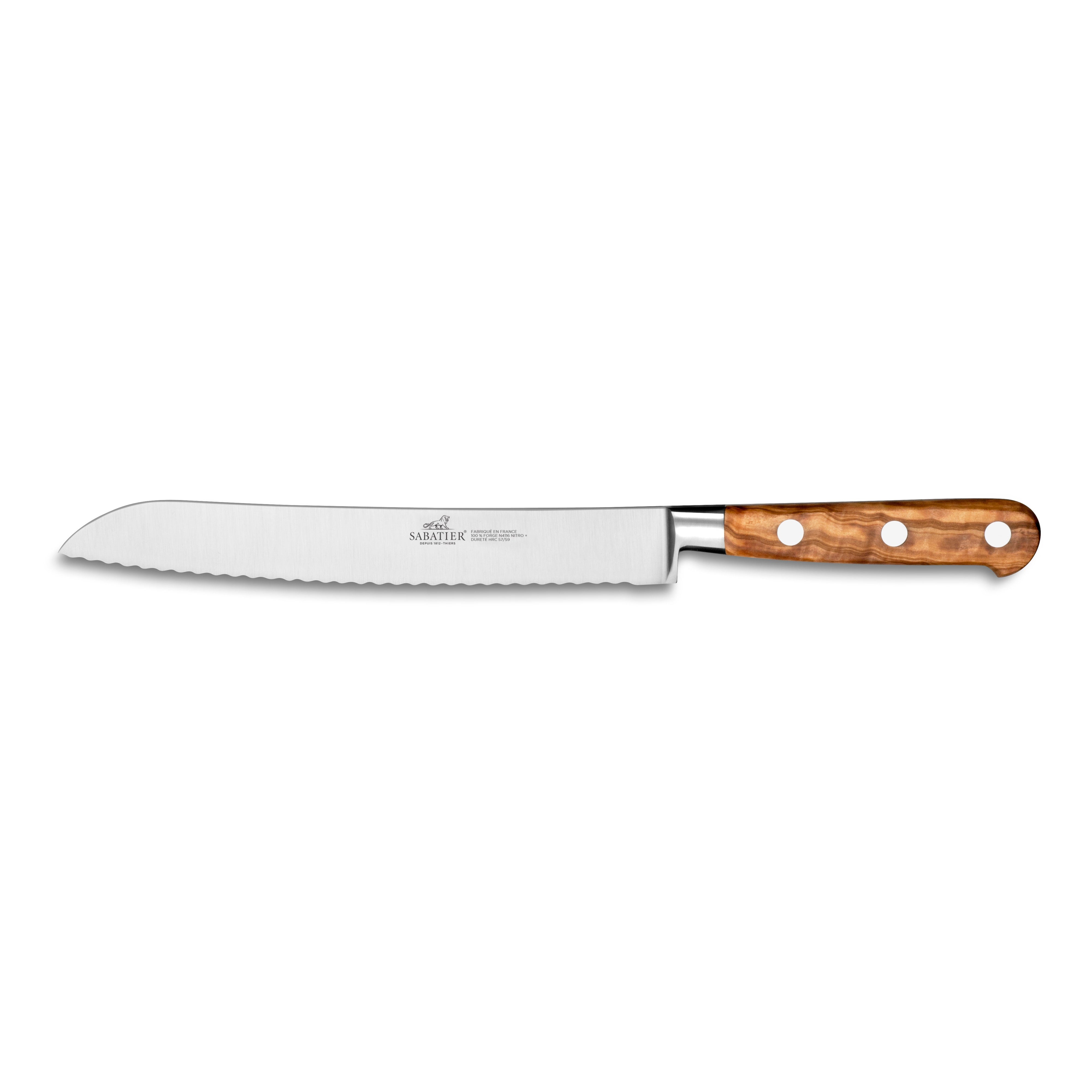 Lion Sabatier Bread Knife 20cm - Provencao Olive Wood
