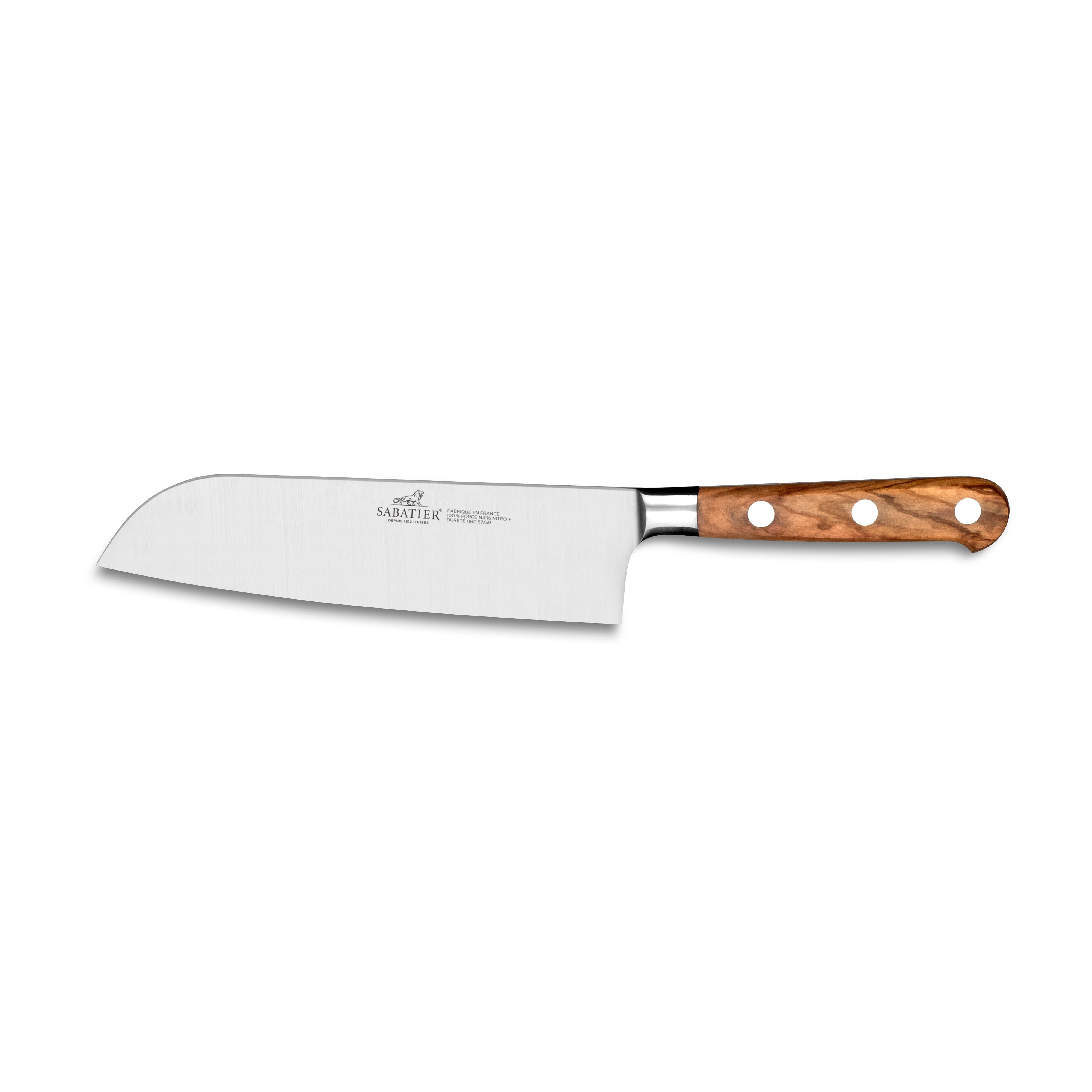 Lion Sabatier 18cm Santoku Knife - Provencao Olivewood