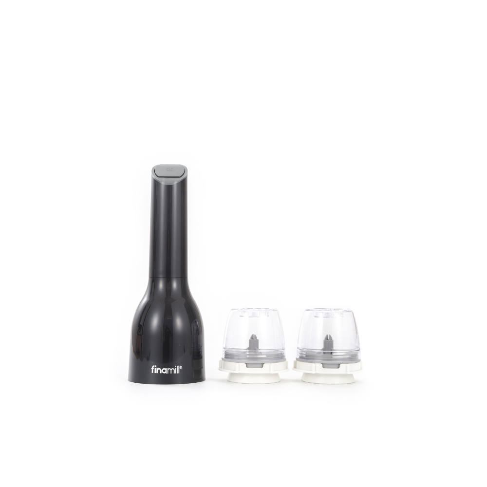 FinaMill Classic 3pc Battery Spice Grinder Set - Midnight Black