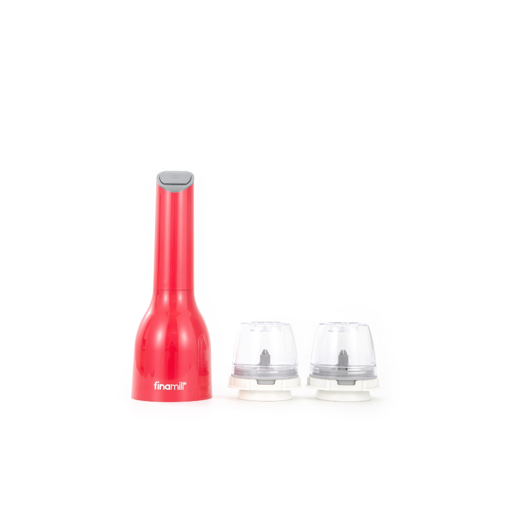 FinaMill Classic 3pc Battery Spice Grinder Set - Sangria Red