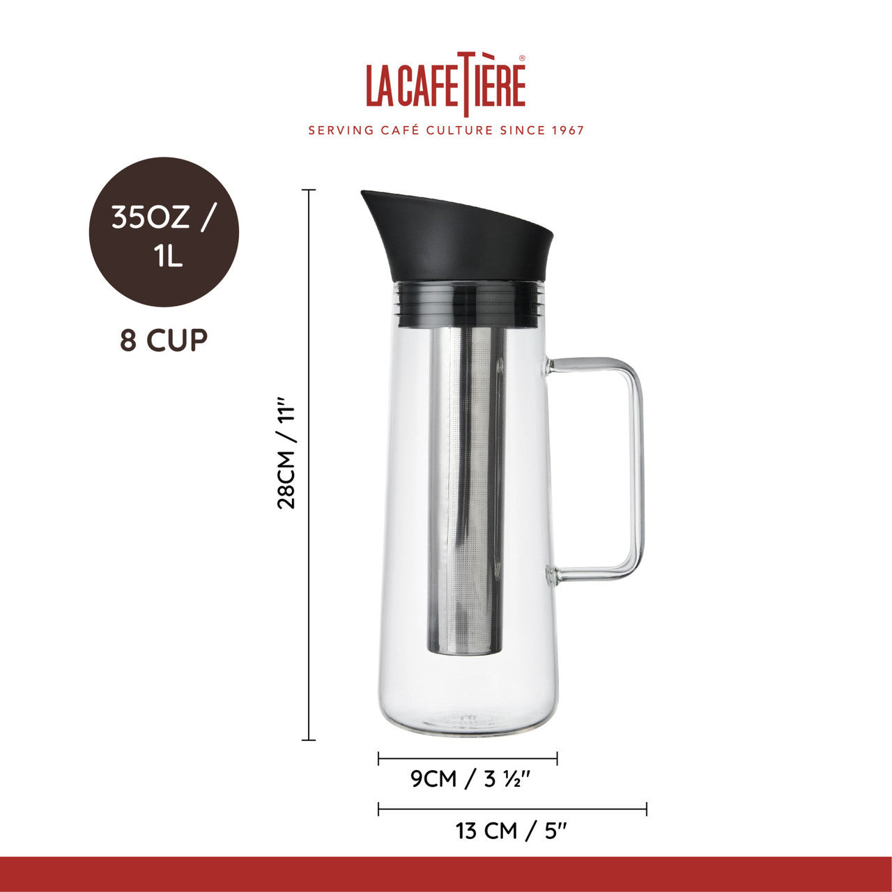 Le Cafetiere Cold Brew Coffee Maker With Mesh Filter, 1L