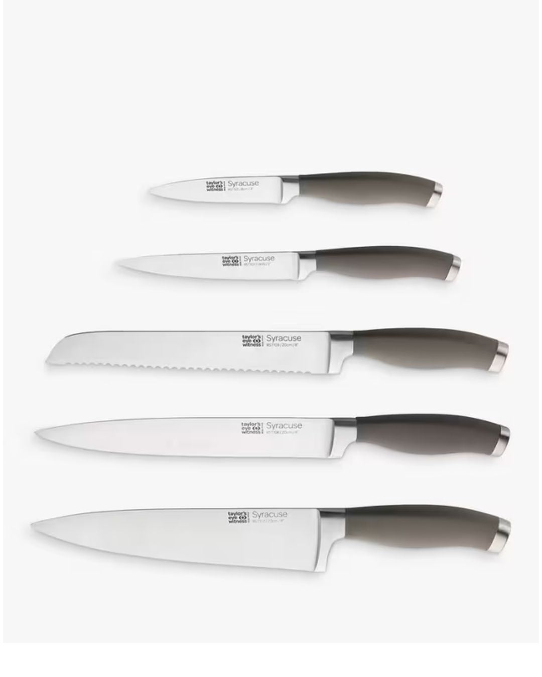 Taylor's Eye Witness Syracuse Ash Wood Filled Knife Block Set, 5 Piece