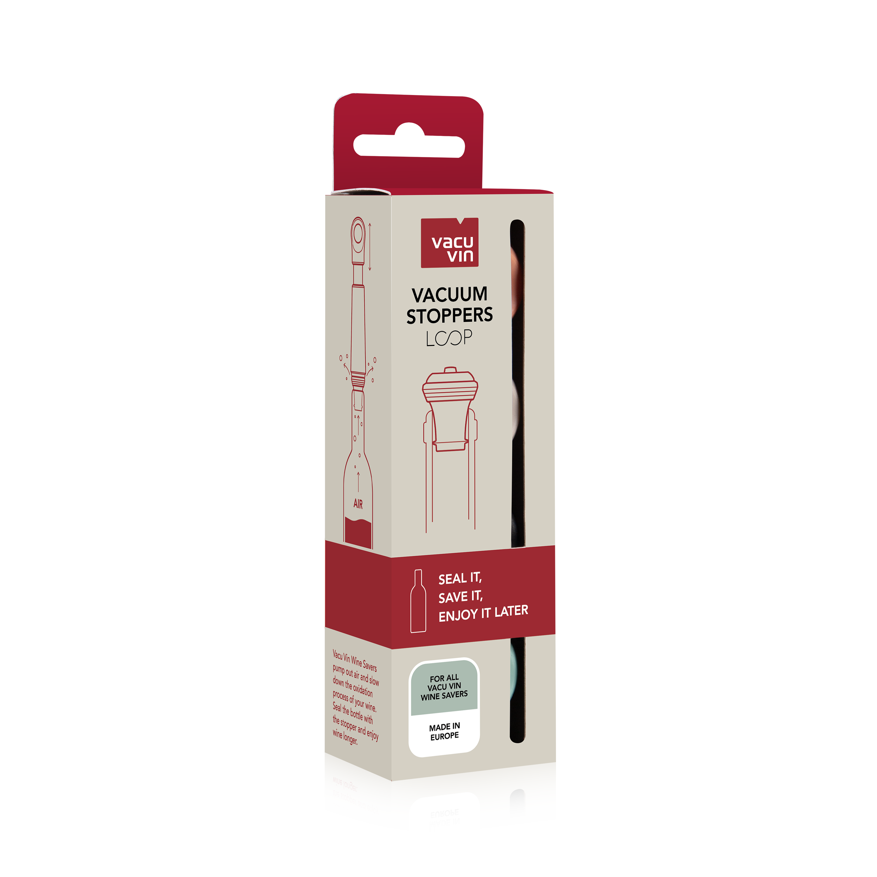 Vacu Vin Loop 4pc Wine Stopper Set