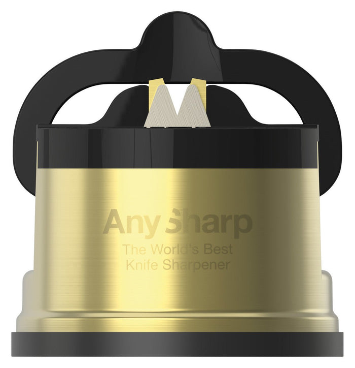 AnySharp Pro Brass Knife Sharpener - Simmer and Slice