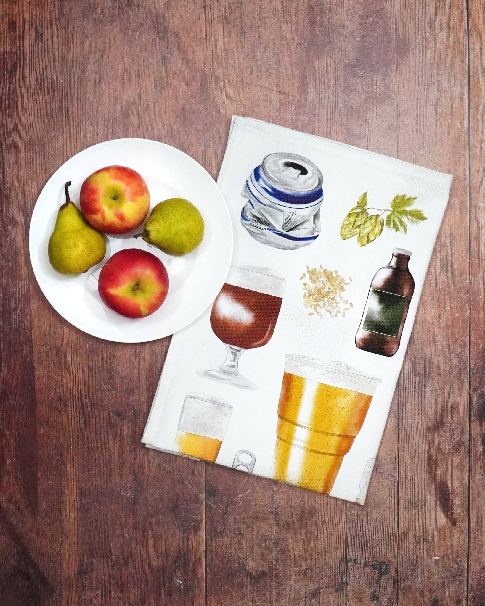 Beer Tea Towel - British Made - Cotton Towel - Novelty - Simmer and Slice