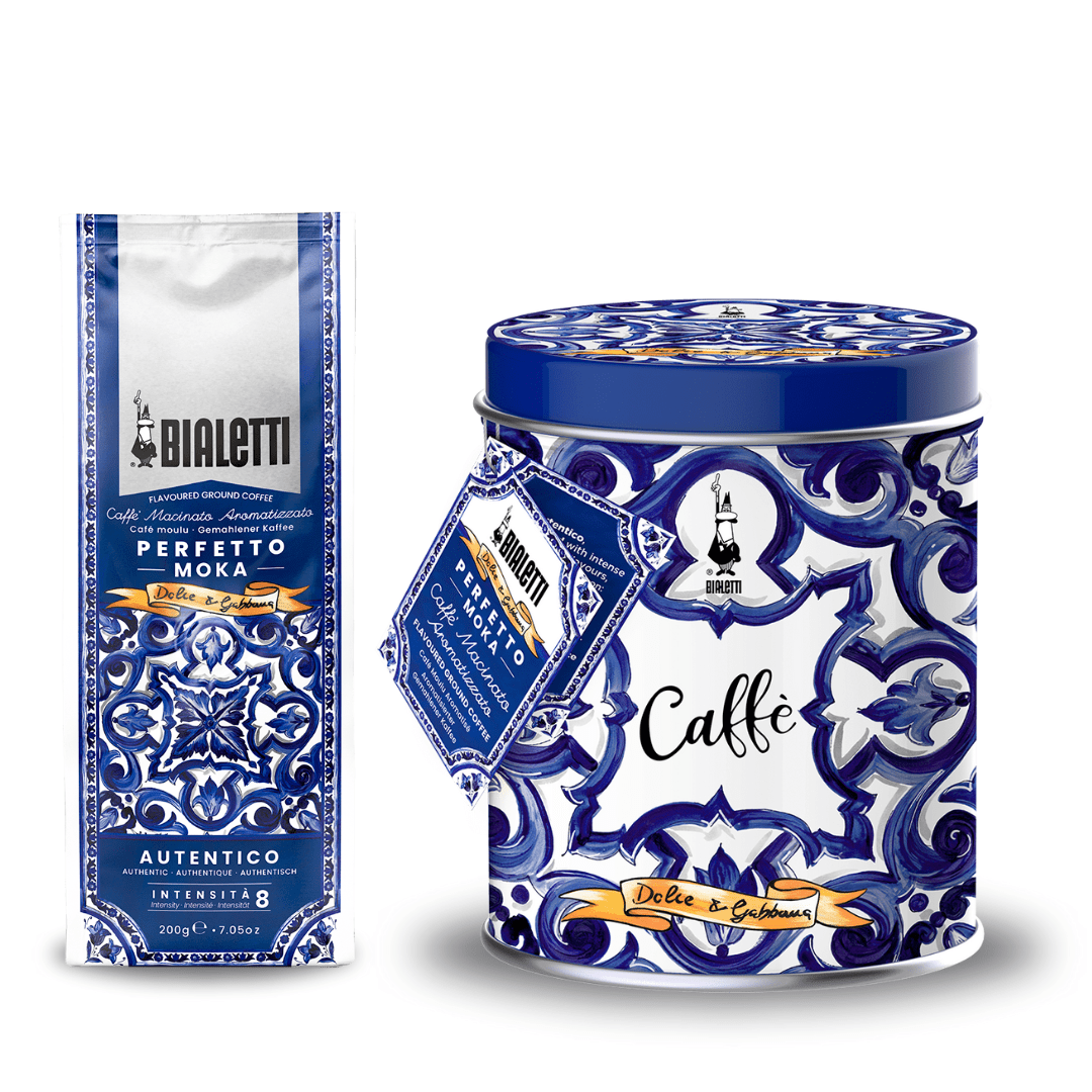 Bialetti x Dolce&Gabbana Blue Mediterranean Ground Coffee 250g Collector's Tin - Simmer and Slice