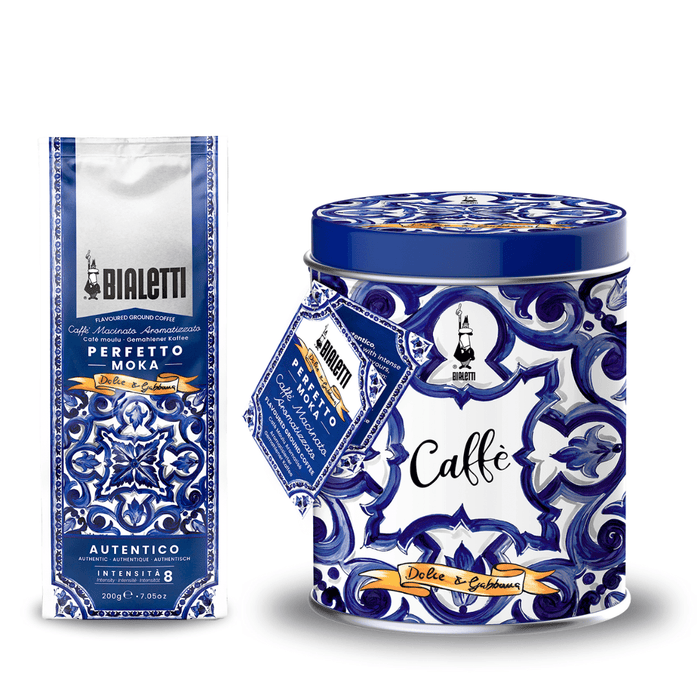 Bialetti x Dolce&Gabbana Blue Mediterranean Ground Coffee 250g Collector's Tin - Simmer and Slice