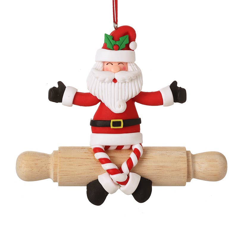 Santa on a Rolling Pin Hanger