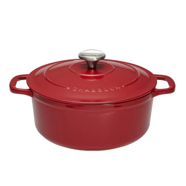 Chasseur 28cm Round Casserole - Chilli Red - Simmer and Slice