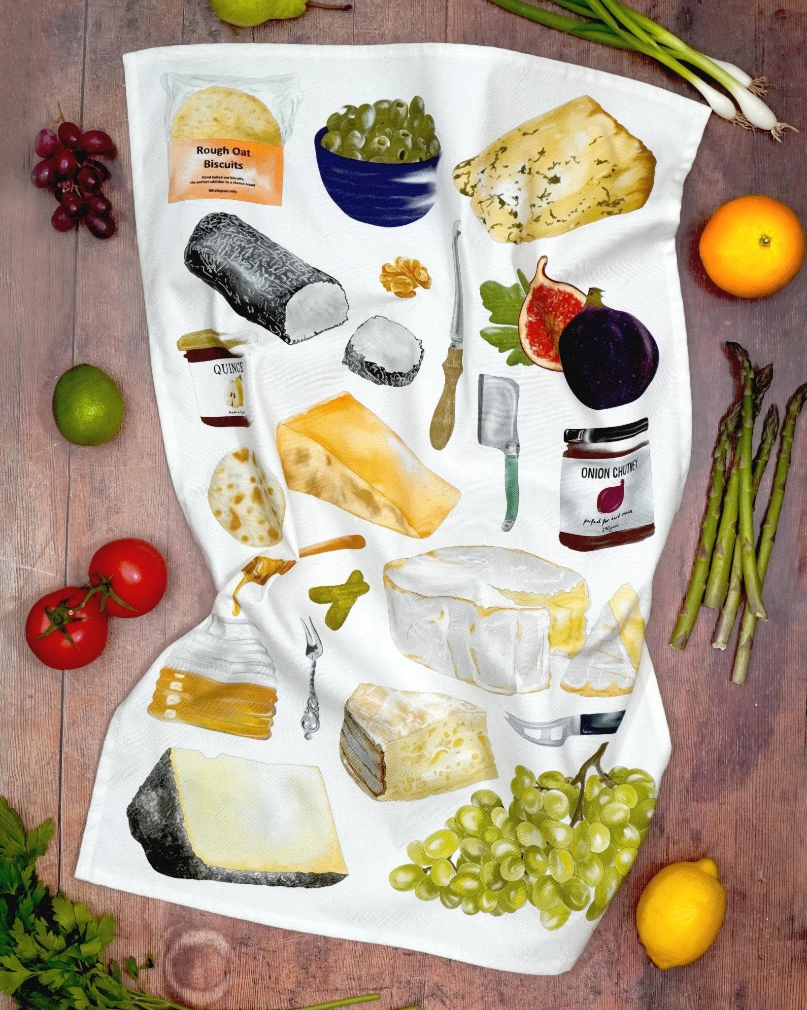 Cheese Board Tea Towel - British Made – Cheese Lovers Gift - Simmer and Slice