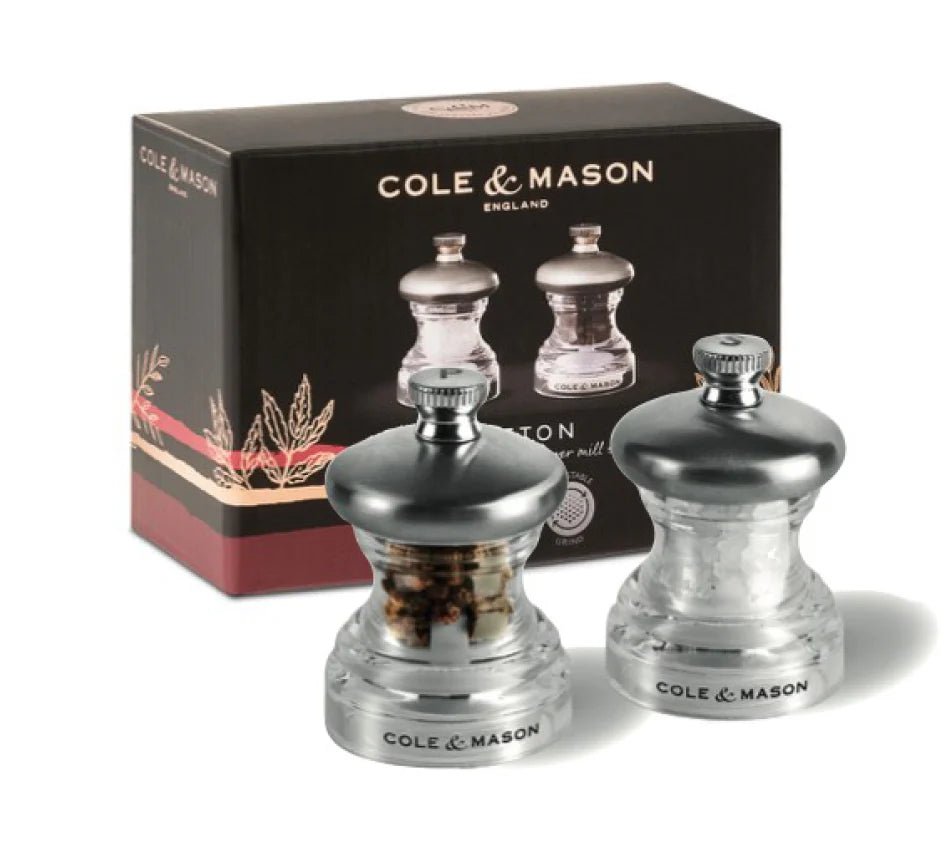 Cole & Mason Button Salt and Pepper Mill Set 65mm - Simmer and Slice