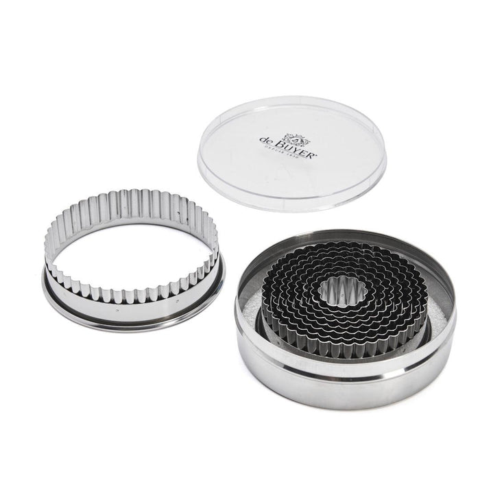 De Buyer Stainless Steel Fluted Cutters - Box of 9 (3cm - 11cm) - Simmer and Slice