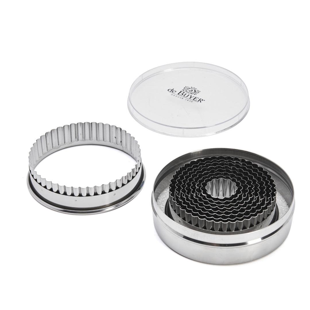 De Buyer Stainless Steel Fluted Cutters - Box of 9 (3cm - 11cm) - Simmer and Slice