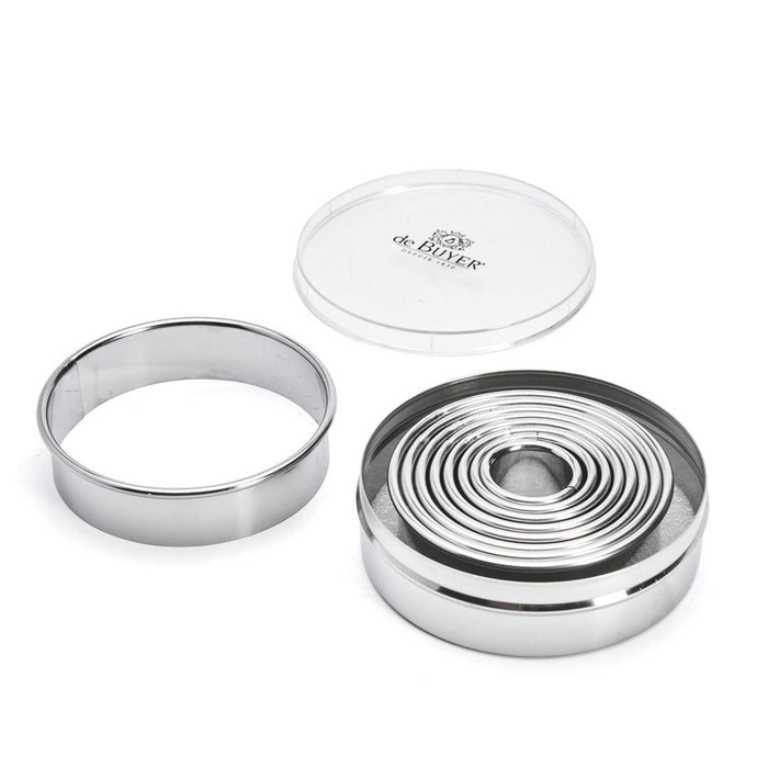 De Buyer Stainless Steel Plain Cutters - Box of 9 (3cm - 11cm) - Simmer and Slice