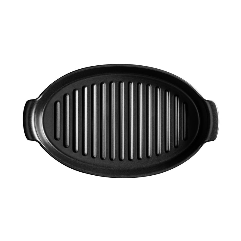 Emile Henry Limited Edition BBQ Fish/Steak Grill - Black Truffle - Simmer and Slice