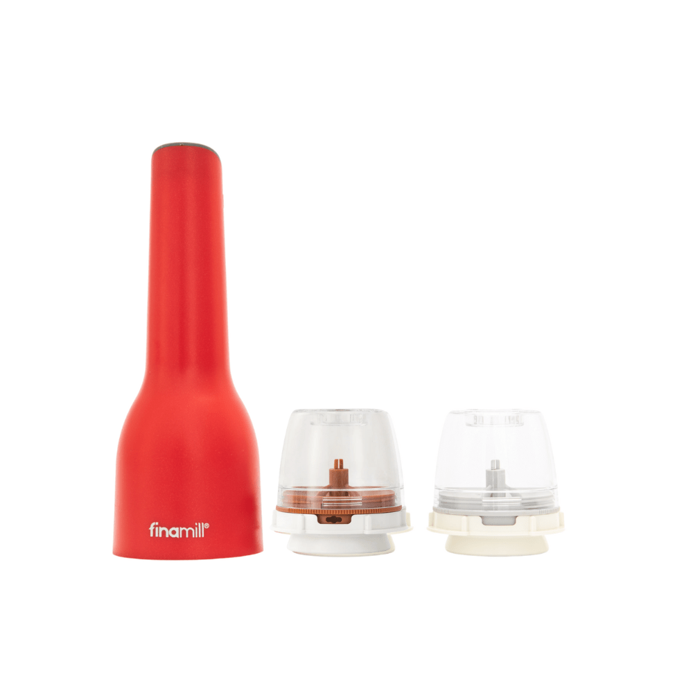 FinaMill One 3pc USB Spice Grinder Set - Sangria Red - Simmer and Slice