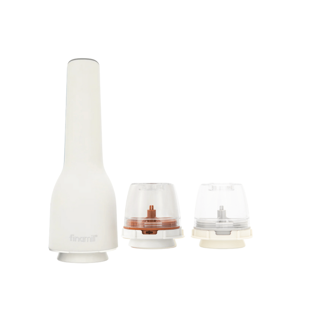 FinaMill One 3pc USB Spice Grinder Set - Soft Cream - Simmer and Slice