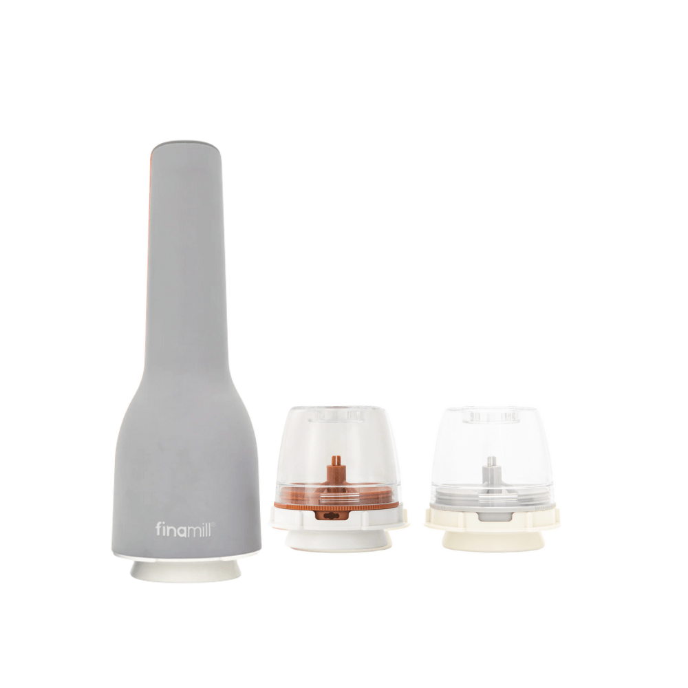 FinaMill One 3pc USB Spice Grinder Set - Stone Grey - Simmer and Slice