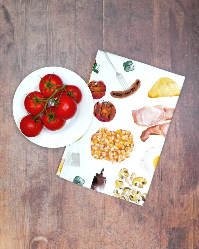 Full English Tea Towel - British Made - Fun Novelty Gift - Simmer and Slice