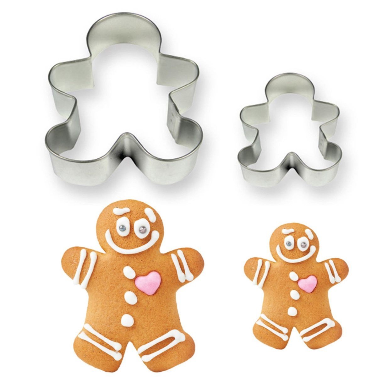 Gingerbread Man Cookie Cutter - 2 Set - Simmer and Slice