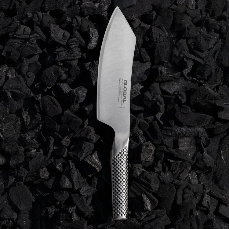 Global BBQ Cooks Knife 17.5cm Blade (inc Leather Sheath) - Simmer and Slice