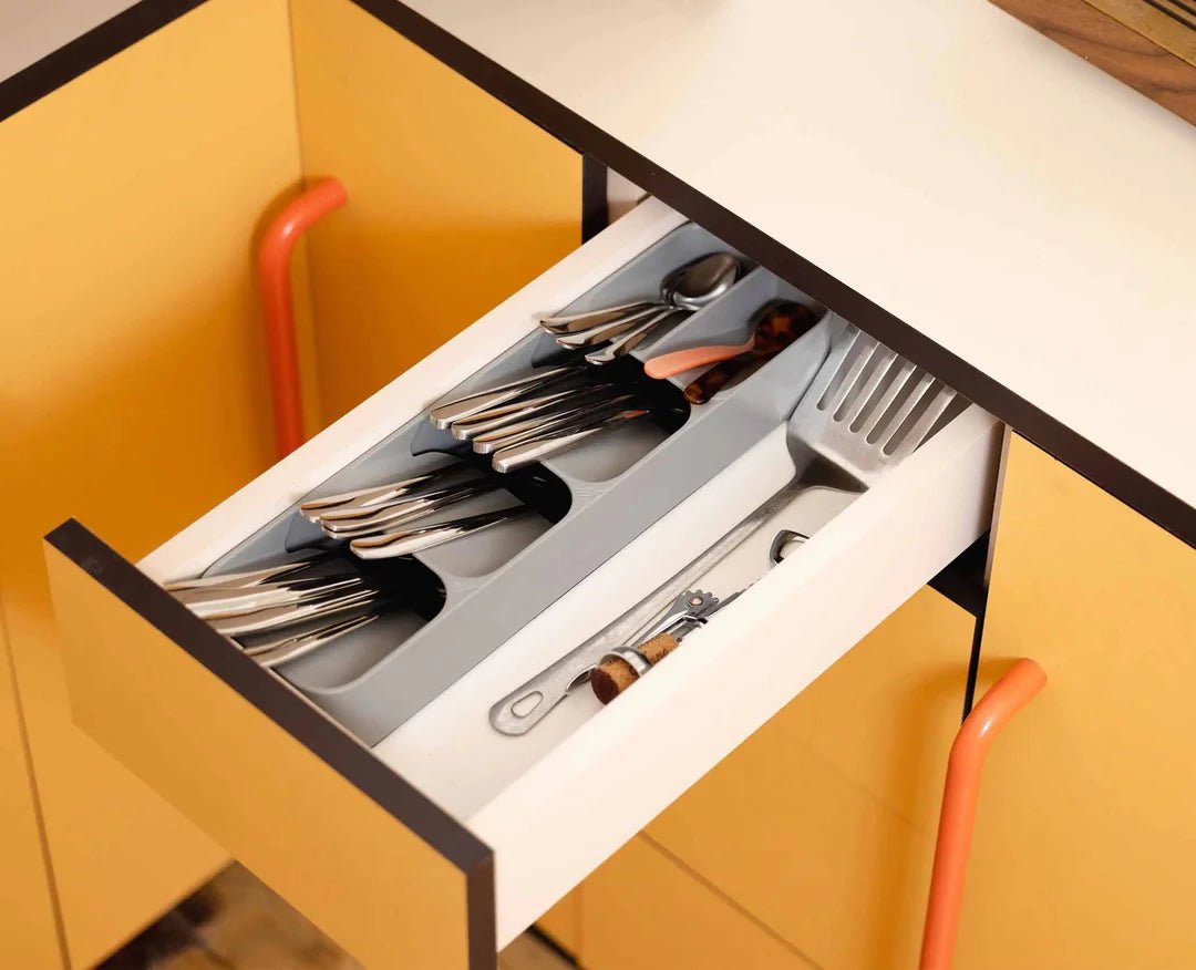 Joseph Joseph DrawerStore™ Grey Compact Cutlery Organiser - Simmer and Slice