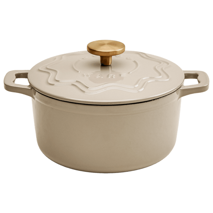 Judgeware Enamelled Cast Iron 20cm Casserole 3.5L, Mushroom - Simmer and Slice