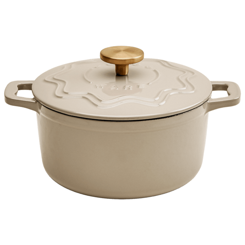 Judgeware Enamelled Cast Iron 20cm Casserole 3.5L, Mushroom - Simmer and Slice