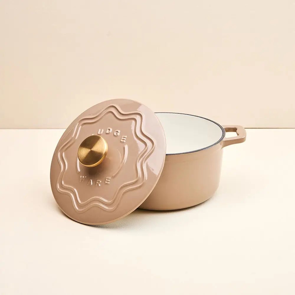 Judgeware Enamelled Cast Iron 20cm Casserole 3.5L, Mushroom - Simmer and Slice