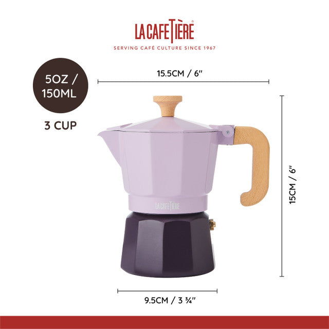 Le Cafetiere Espresso Maker 2 Tone 3cup Purple